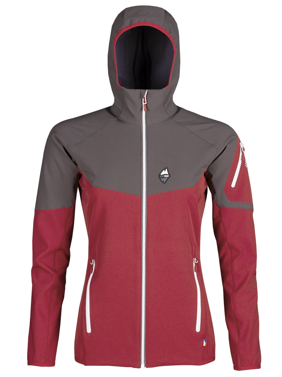 Levně High point Atom Lady Hoody XL, brich red/iron gate Dámská softshellová bunda