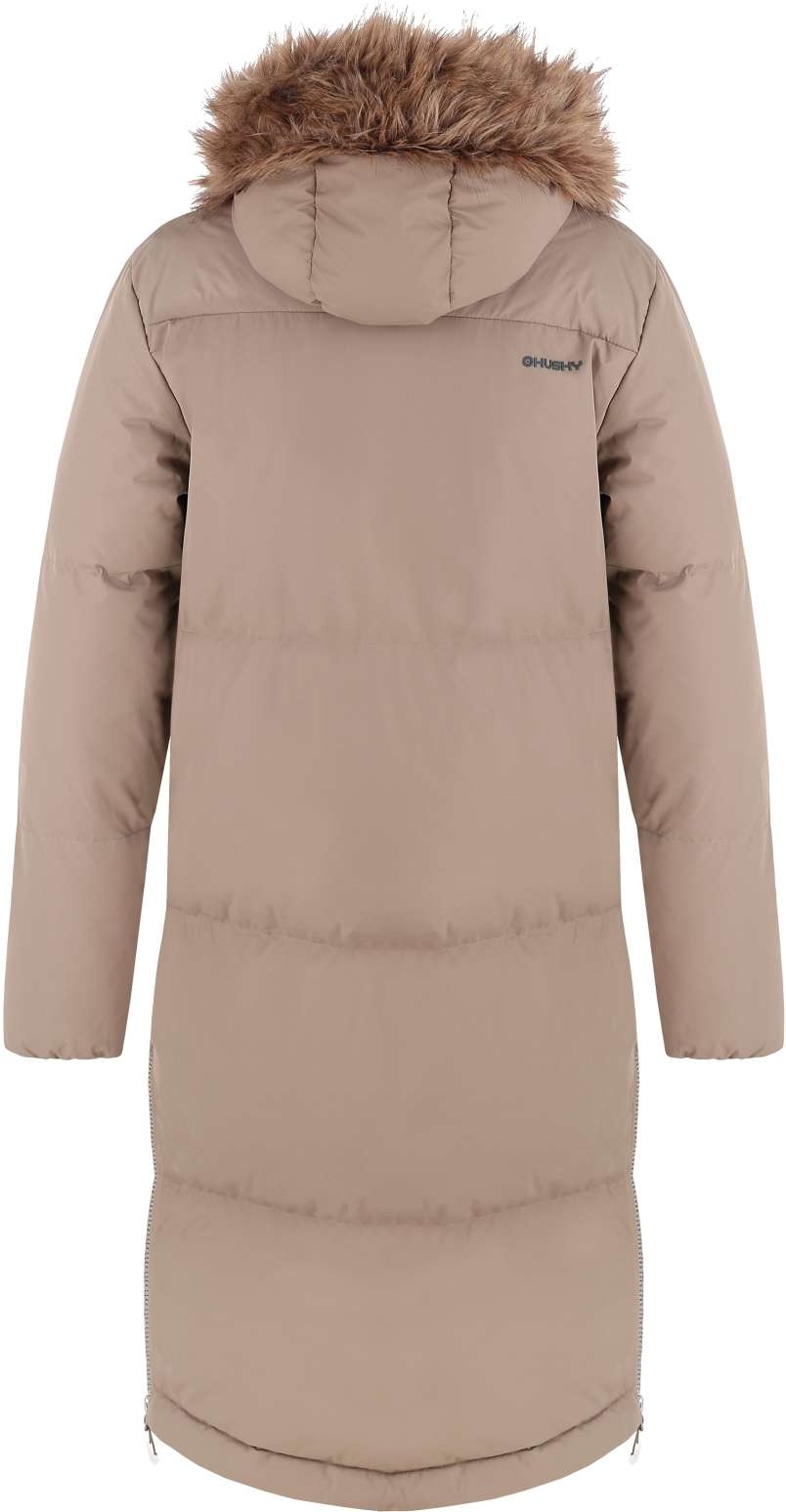 Husky Downbag L S, mocha Dámský péřový kabát