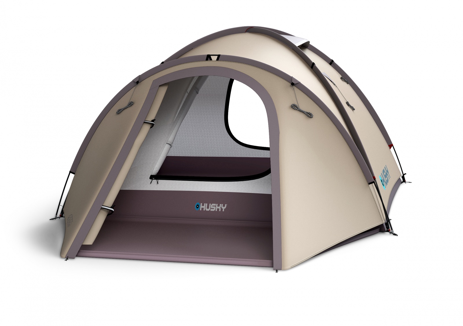 Husky Bizon 3 Plus light brown Turistický stan pro 3 osoby
