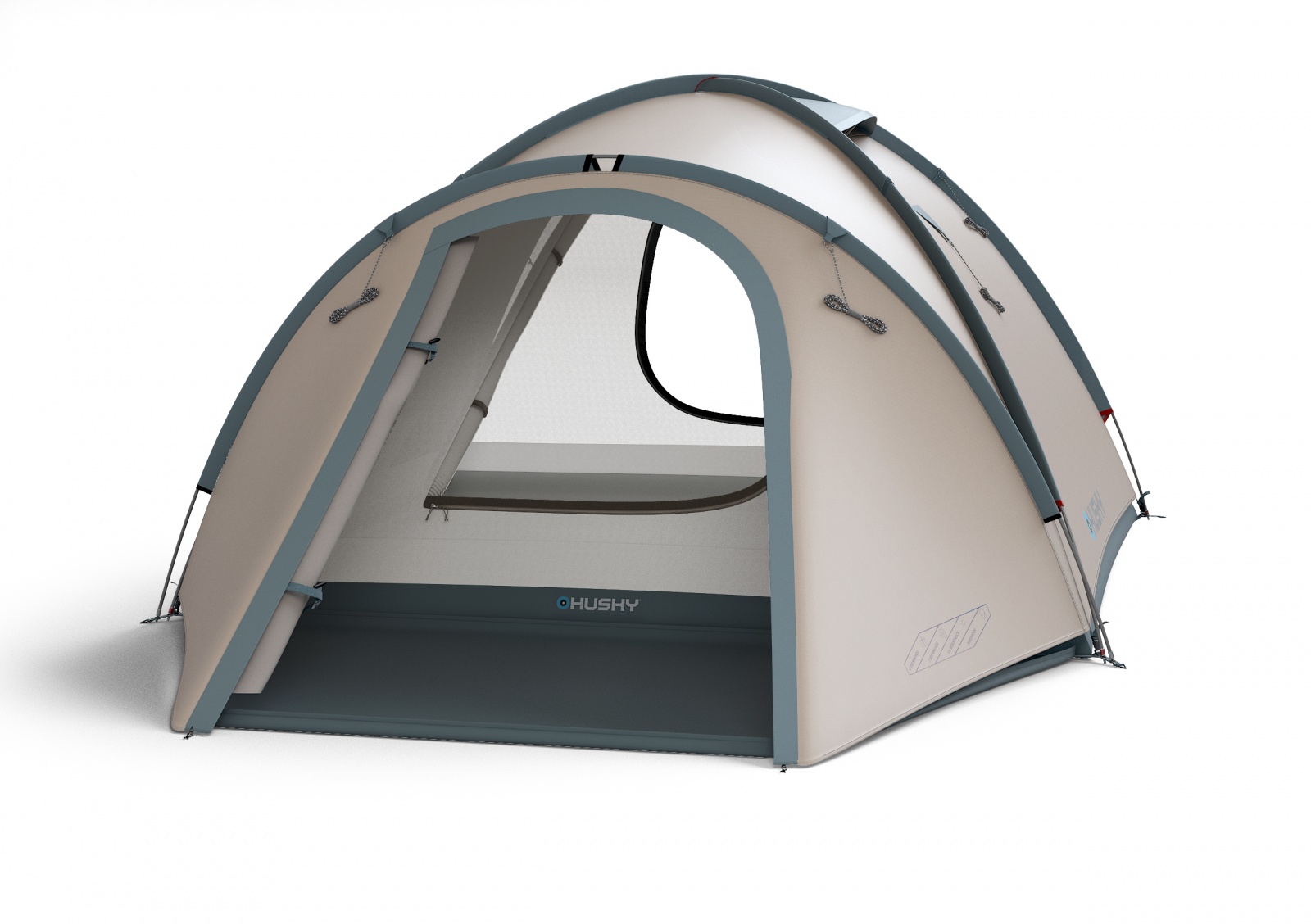 Husky Bizon 3 Classic light grey Kempingový stan pro 3 osoby (obrázek 3)