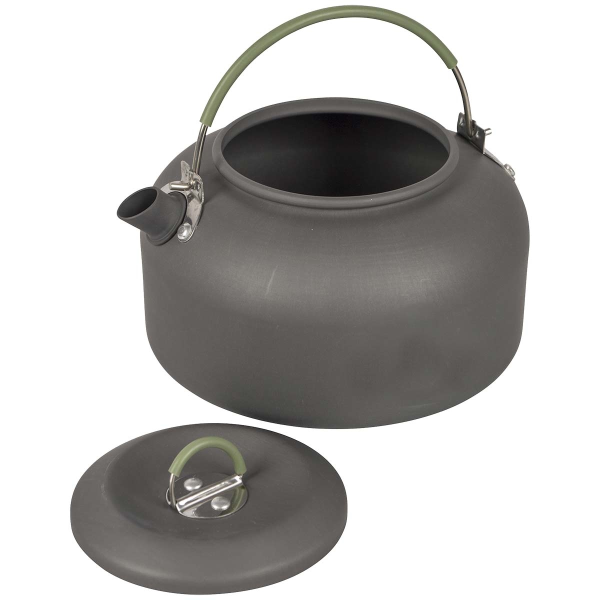 BO-CAMP Explorer -M - Tvrdě eloxovaná - 1,4 litru šedá/zelená Konvice