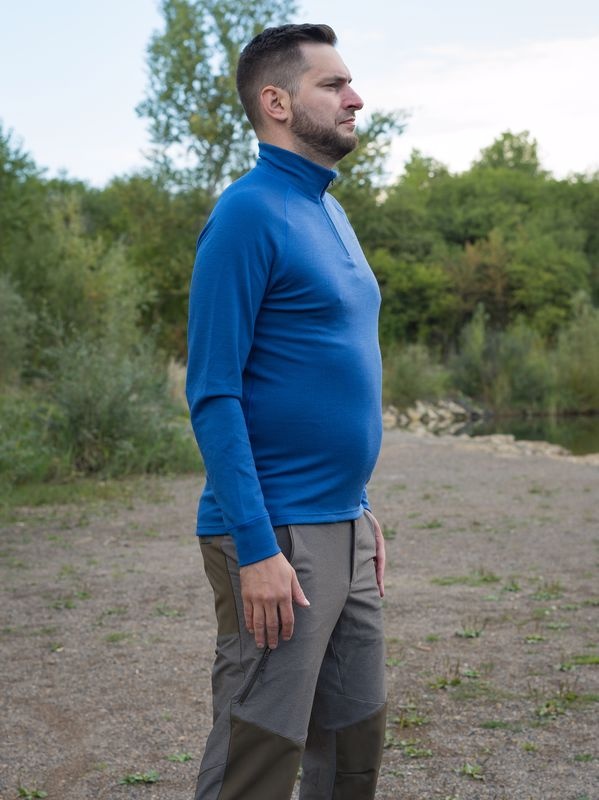 Husky Aron Zip M L, blue Pánská merino mikina (obrázek 6)