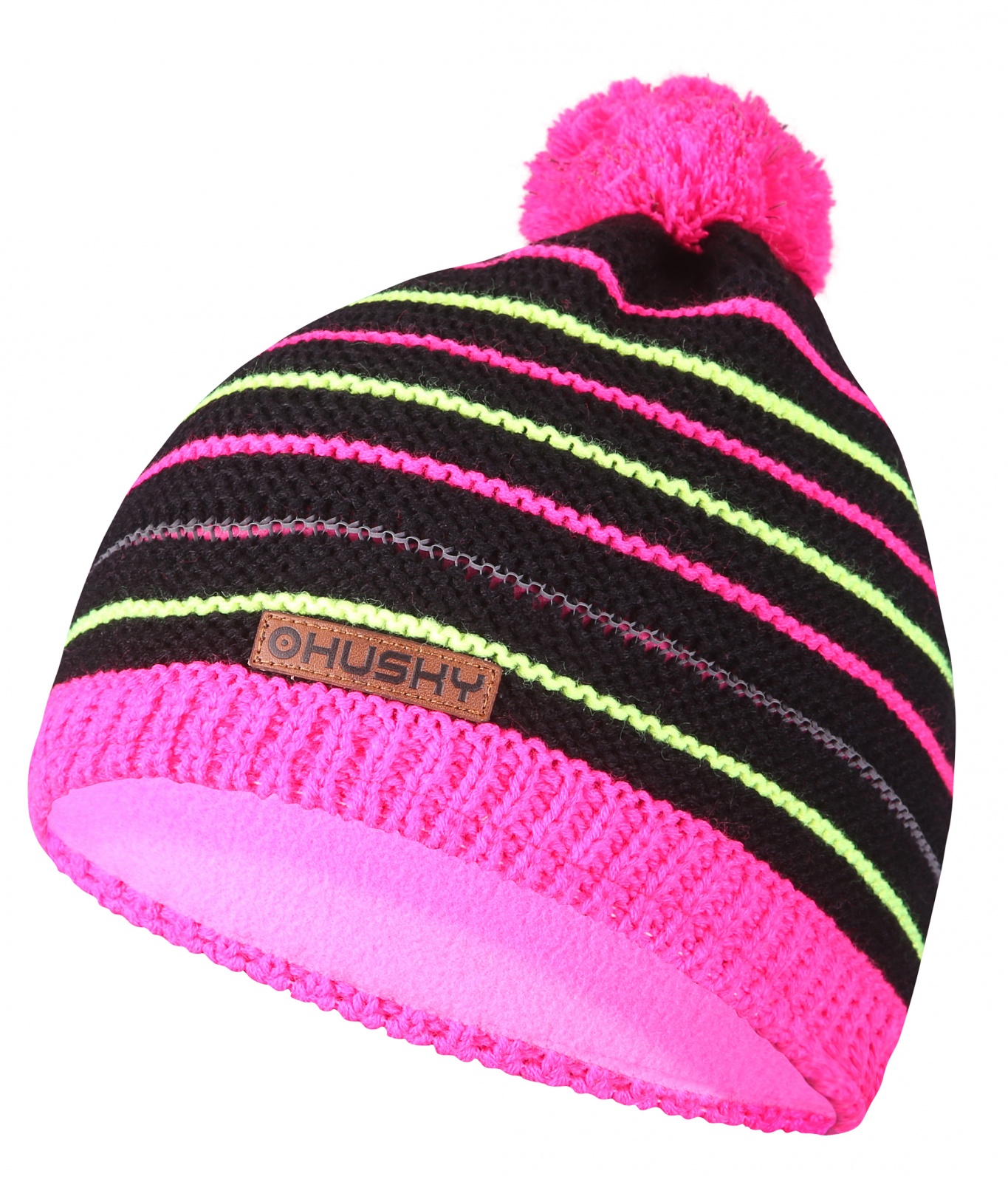 Levně Husky Cap 34 XS, černá/neon růžová Dětská čepice