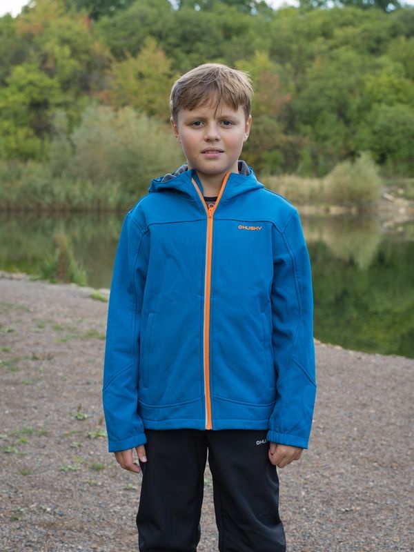 Husky Simbo K 140-146, black Dětská softshell bunda (obrázek 10)