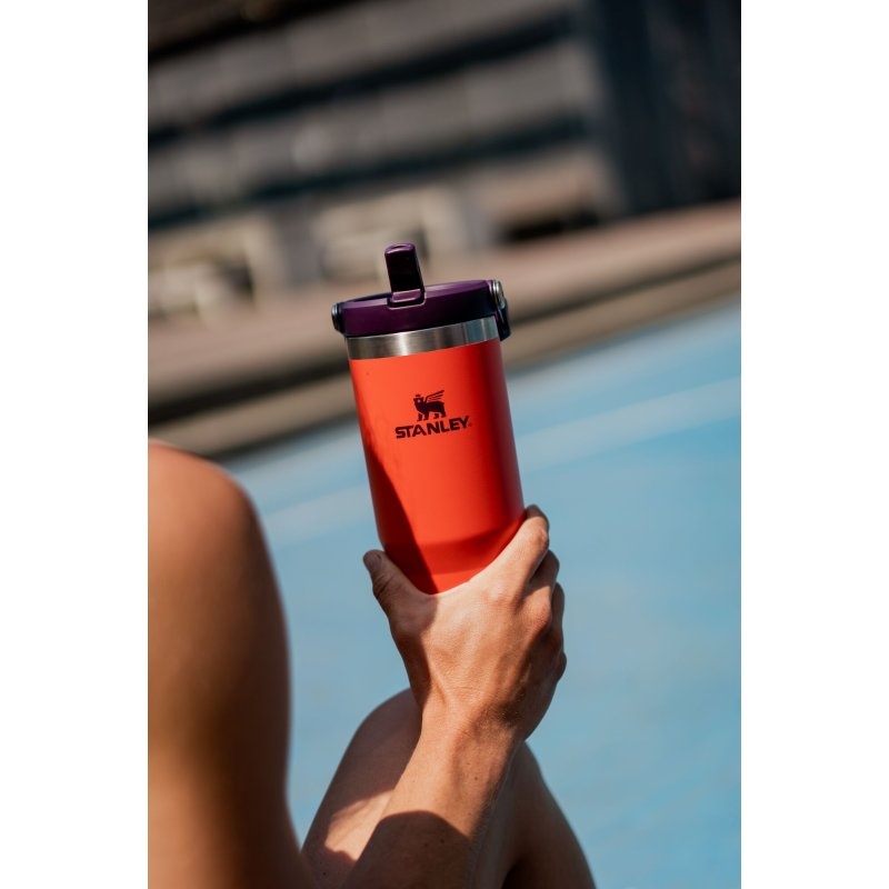 Stanley TUMBLER se slámkou/brčkem tigerlily Termohrnek