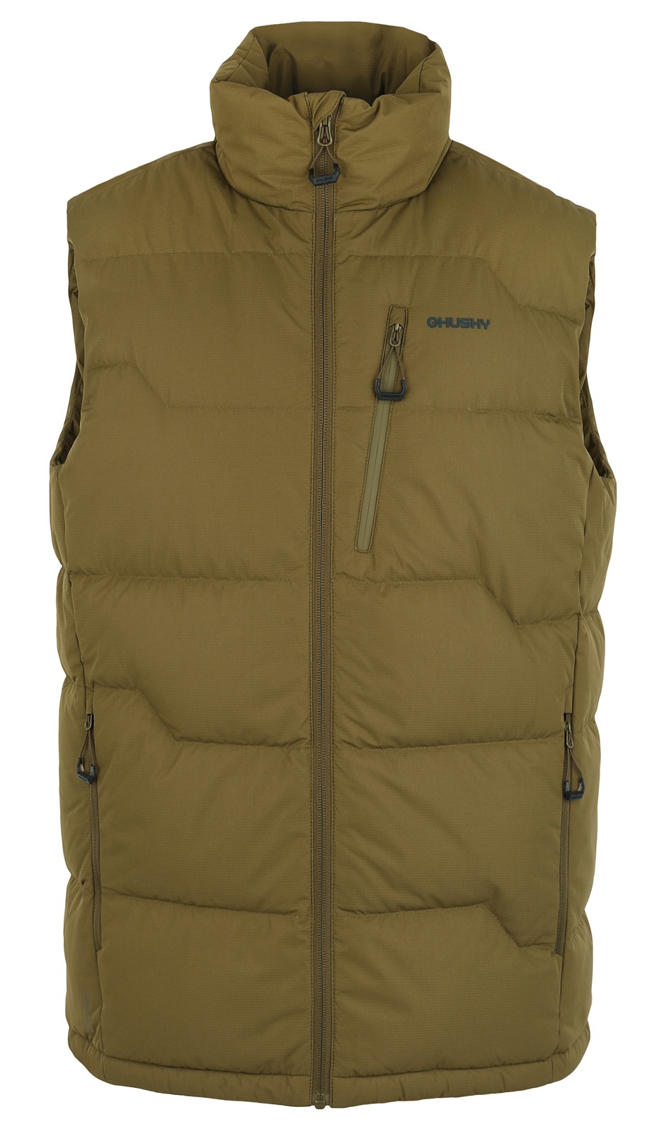 Husky Deep M M, dk. khaki Pánská péřová vesta na zip (obrázek 3)