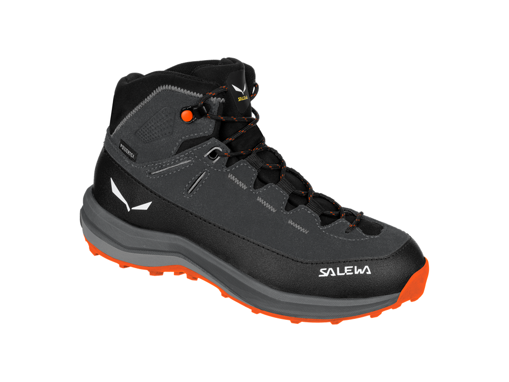 Levně Salewa JR MTN TRAINER 2 MID PTX EU 27, Onyx/Alloy Dětské trekové boty