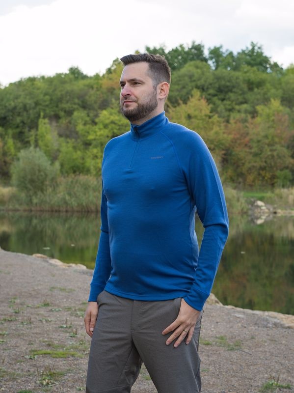 Husky Aron Zip M M, blue Pánská merino mikina (obrázek 4)
