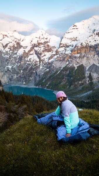 Husky Dinis Ladies -10°C blue/pink Péřový třísezónní dámský spacák