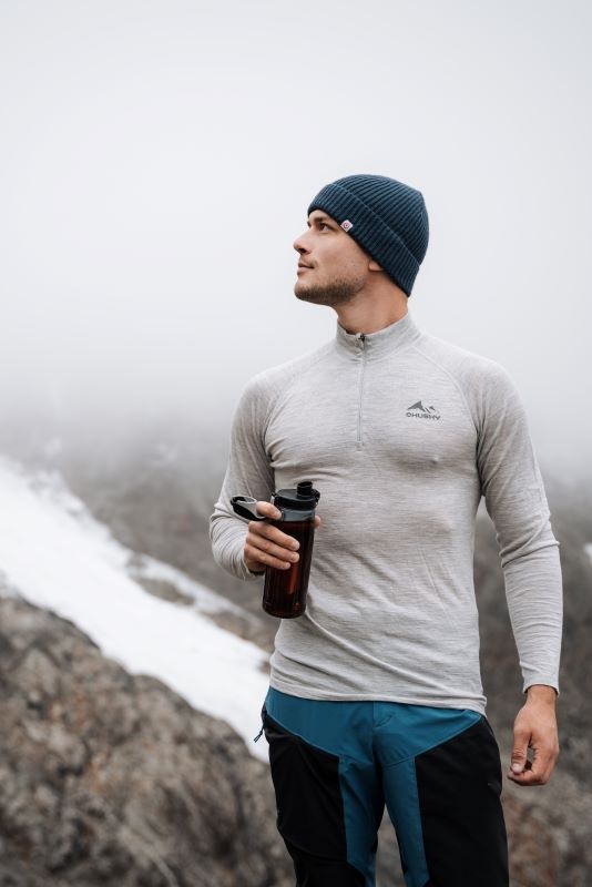 Husky Merow zip M S, light grey Merino termoprádlo triko (obrázek 4)