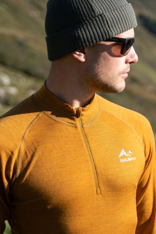 Husky Merow zip M S, light grey Merino termoprádlo triko (obrázek 10)
