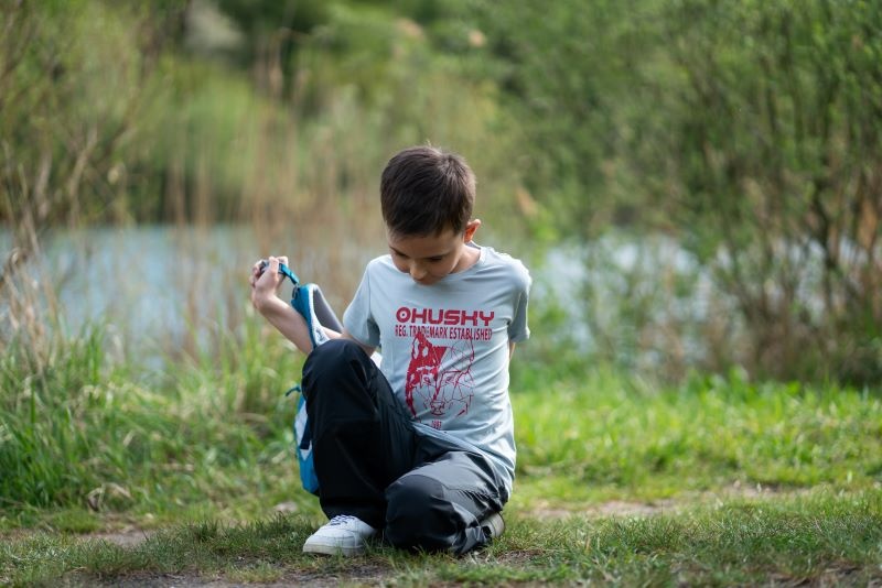 Husky Krony K 140-146, magenta Dětské outdoor kalhoty