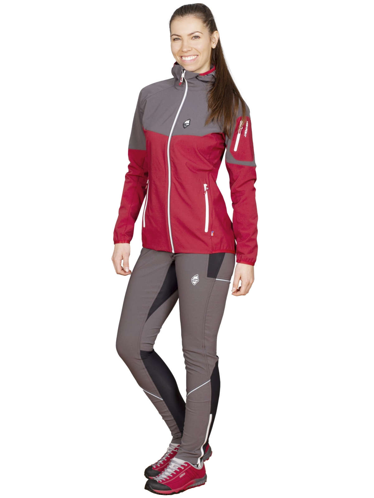 High point Atom Lady Hoody S, brich red/iron gate Dámská softshellová bunda (obrázek 3)