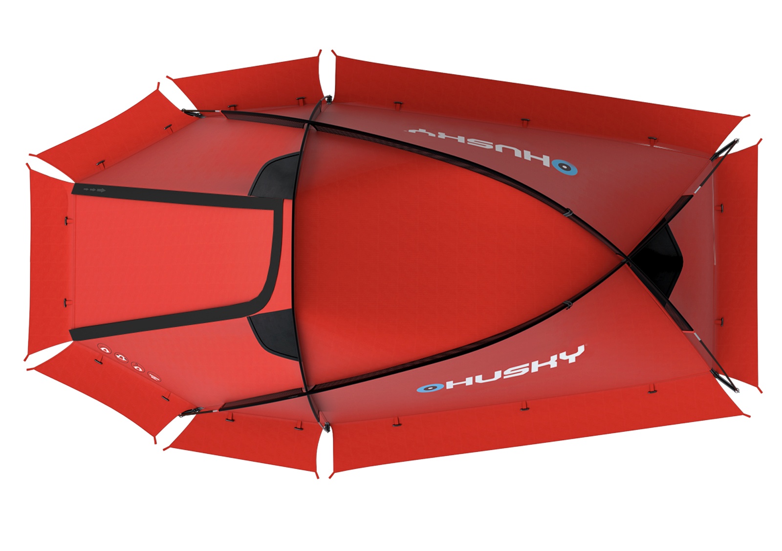 Husky Flame 2 červená Expediční stan pro 2 osoby (obrázek 5)