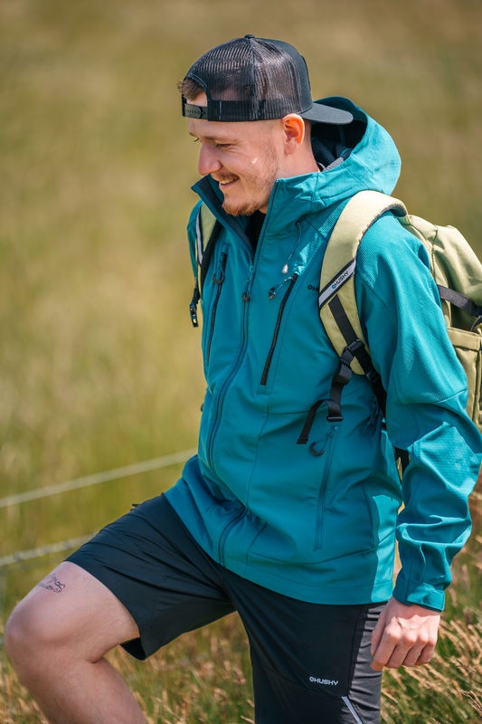 Husky Sevan M L, neon blue Pánská softshell bunda (obrázek 11)