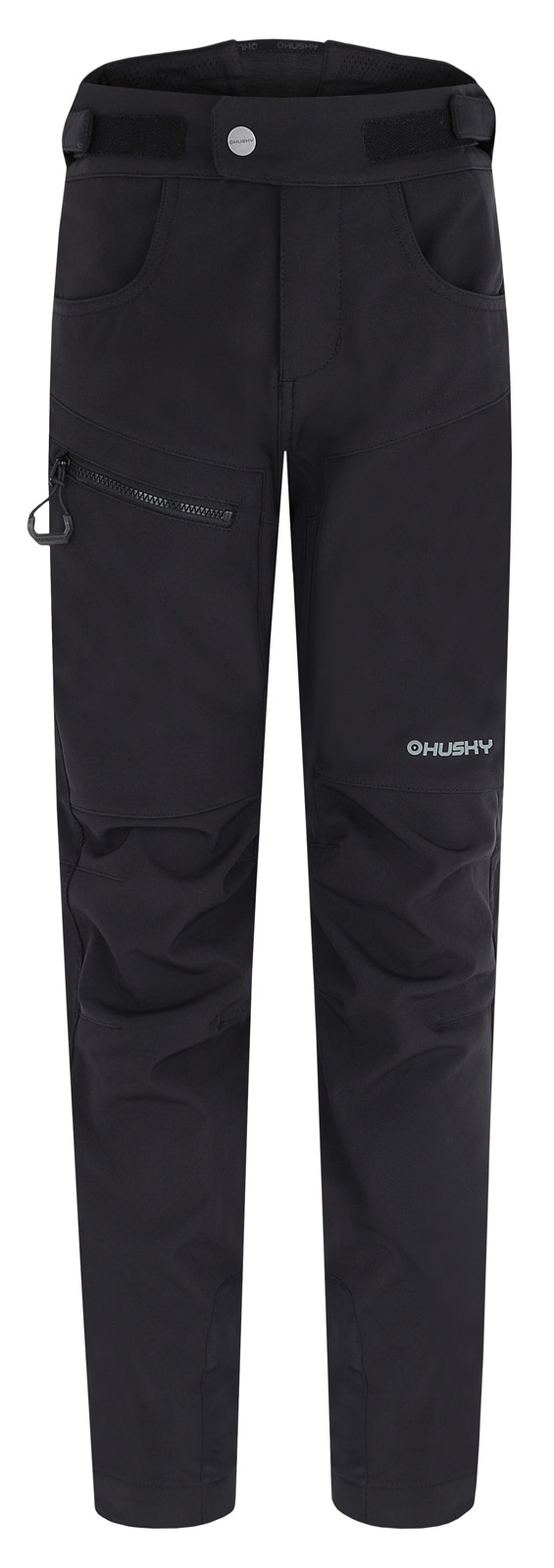 Husky Keson K 122-128, black Dětské softshell kalhoty