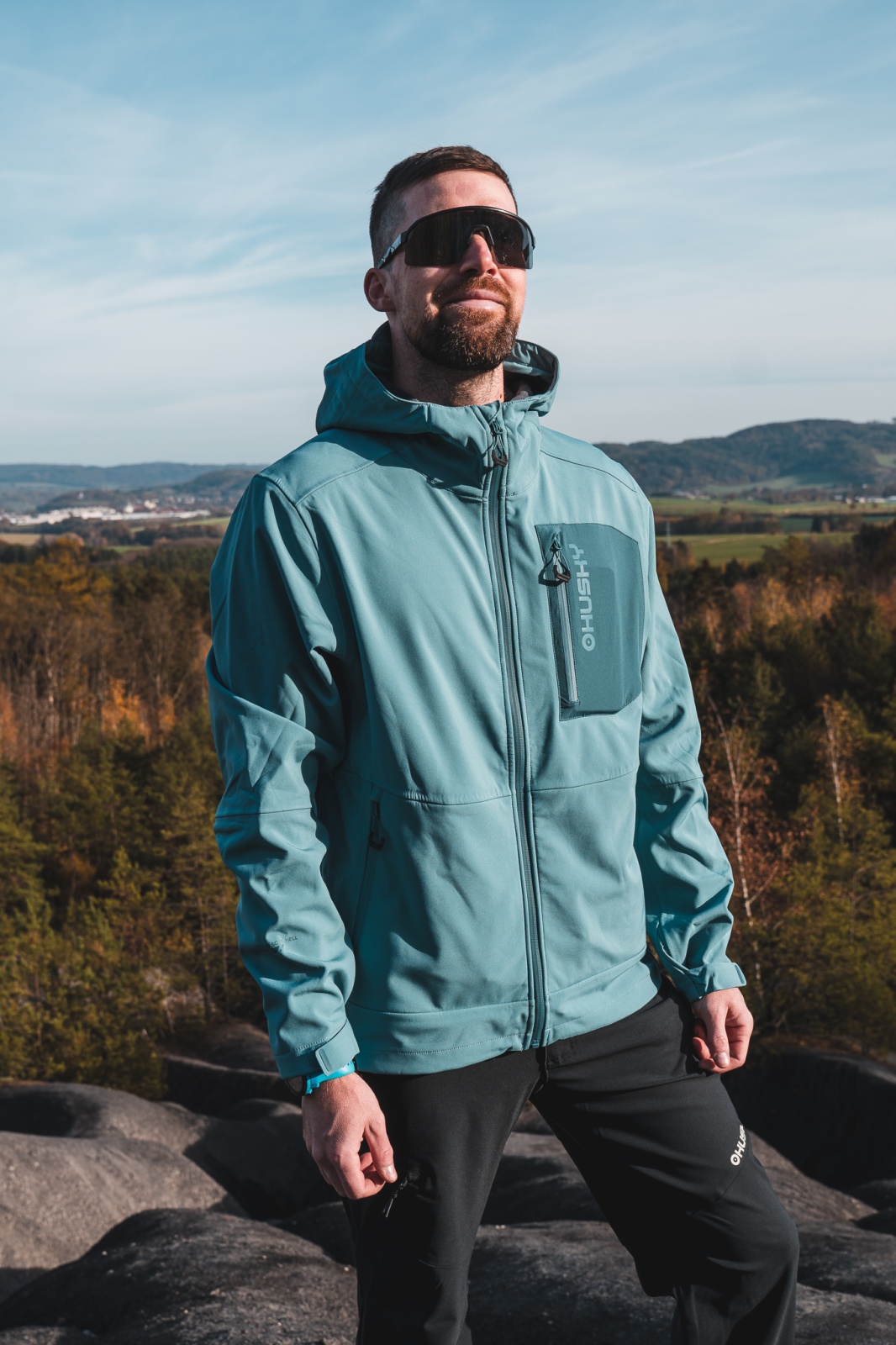 Husky Samai M L, faded blue Pánská softshell bunda (obrázek 4)
