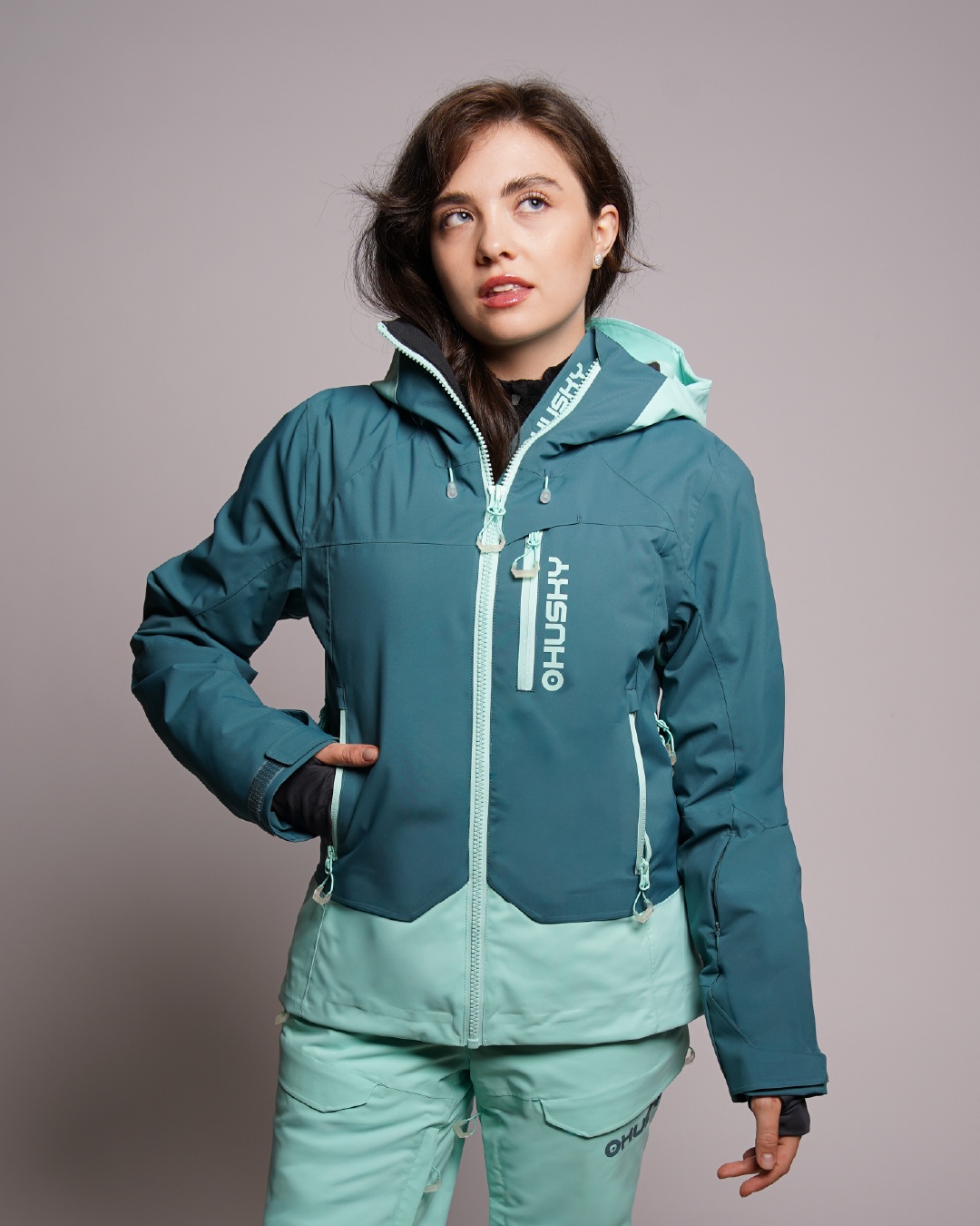 Husky Gambi L S, turquoise/mint Dámská lyžařská bunda