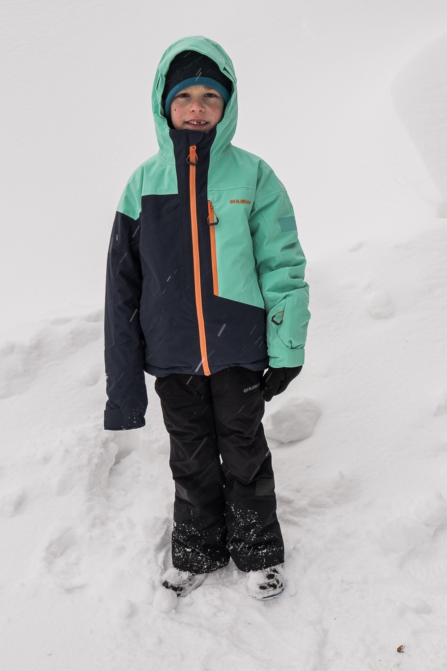 Husky Gomez Kids 134-140, turquoise/black blue Dětská ski bunda (obrázek 4)