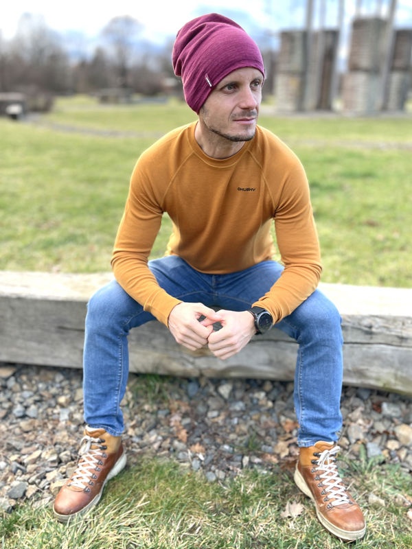 Husky Merhat light grey Merino čepice (obrázek 5)