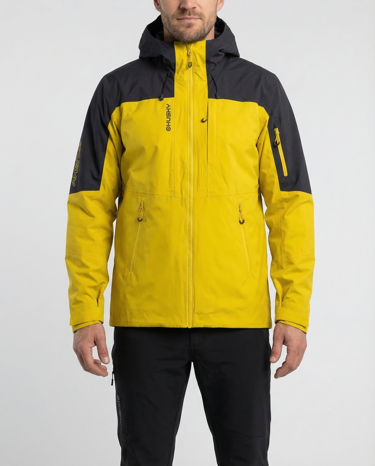 Husky Nickin M XXL, black/mustard Pánská hardshell bunda