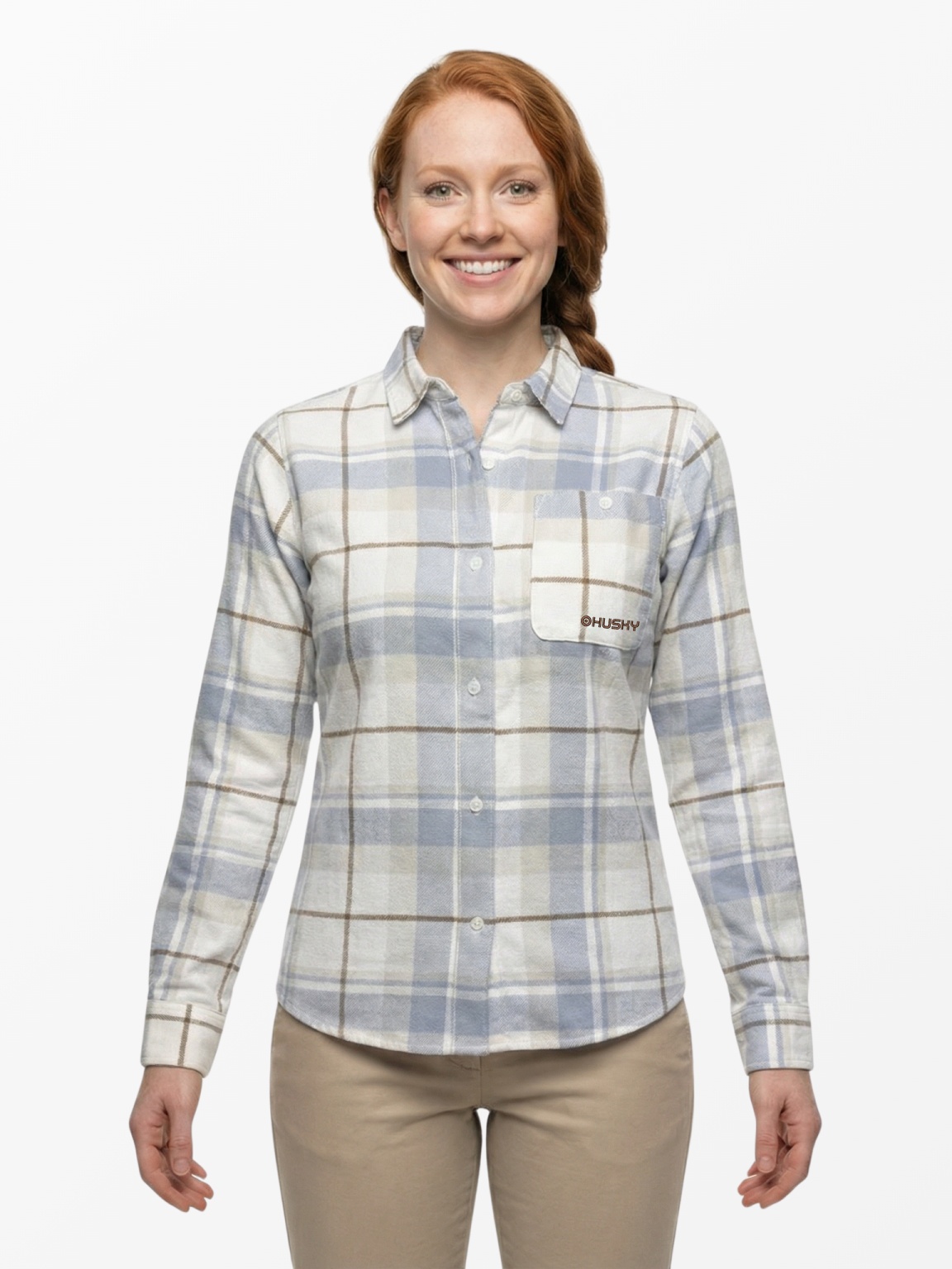Husky Gaia L XL, light blue Dámská flanelová košile