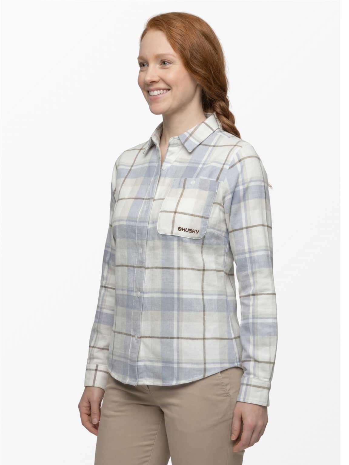 Husky Gaia L L, light blue Dámská flanelová košile