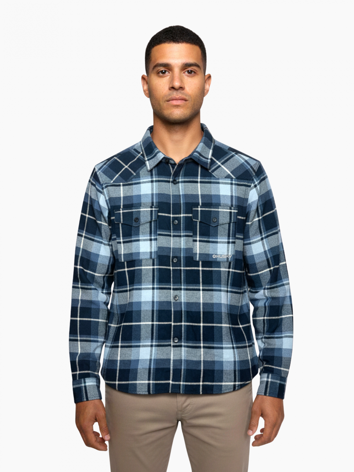 Husky Gaia M XXXL, dark blue Pánská flanelová košile