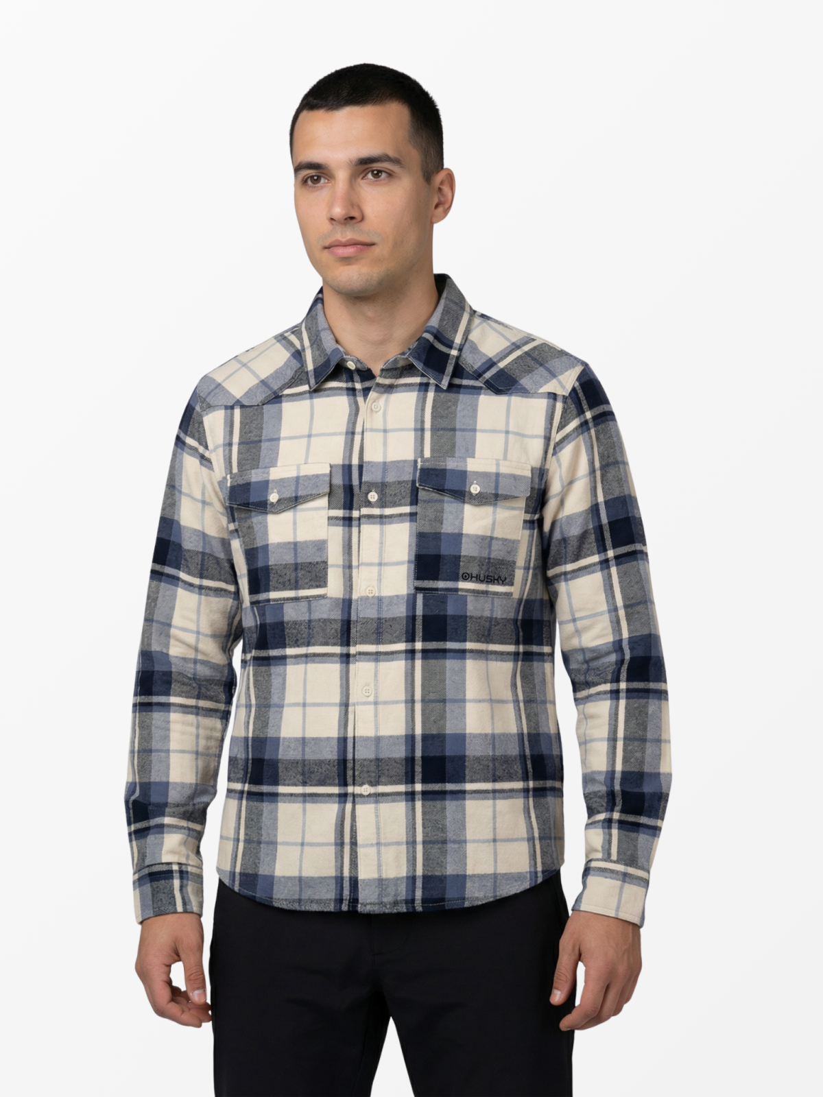 Husky Gaia M XXL, blue Pánská flanelová košile