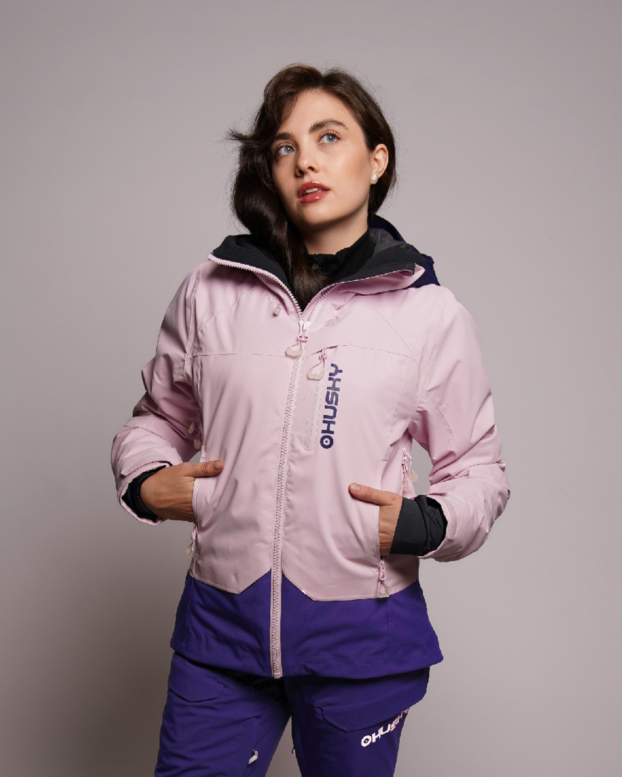 Husky Gambi L S, pink/blue Dámská lyžařská bunda