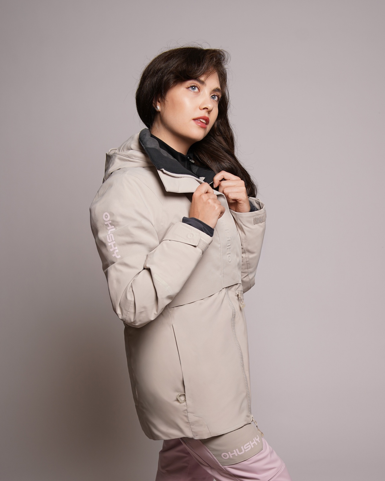 Husky Gato L L, beige Dámská lyžařská bunda