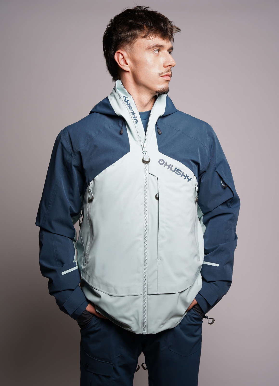 Husky Geilo M XXXL, mint/blue Pánská lyžařská bunda