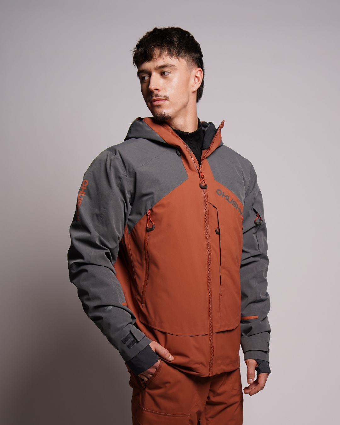 Husky Geilo M XXL, brown/grey Pánská lyžařská bunda