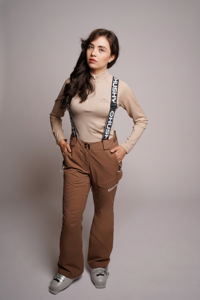 Husky Grati L M, brown Dámské lyžařské kalhoty