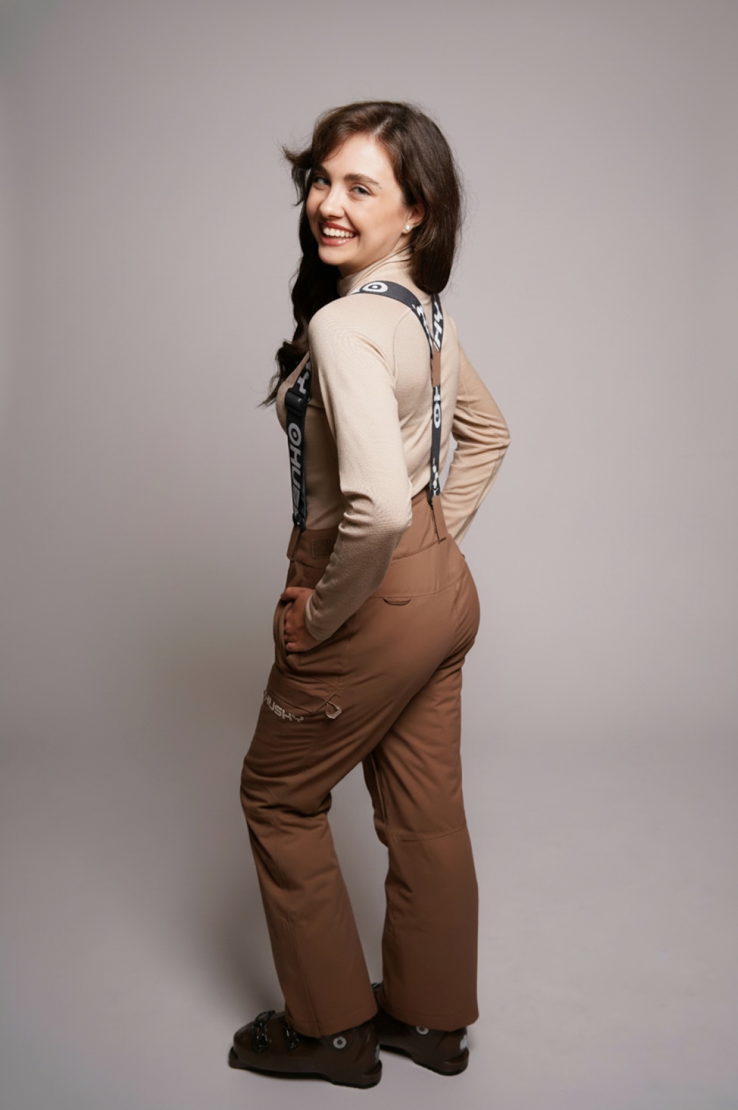 Husky Grati L L, brown Dámské lyžařské kalhoty