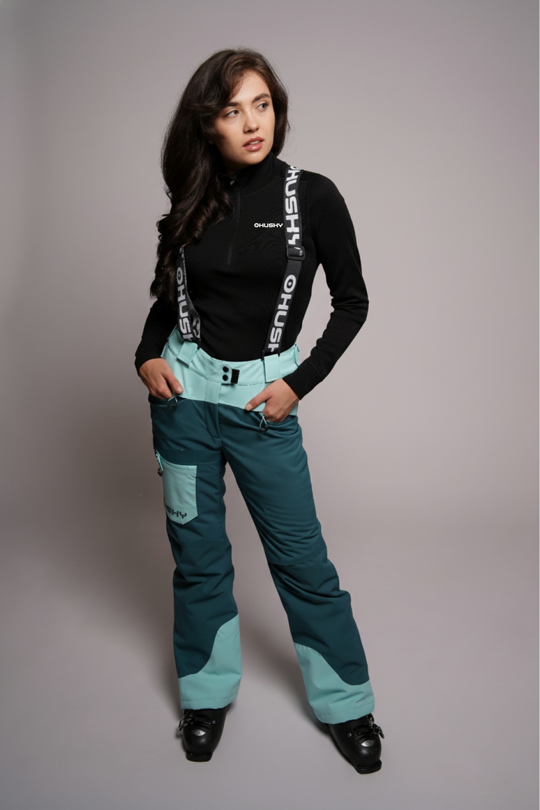 Husky Glad L XL, turquiose Dámské lyžařské kalhoty