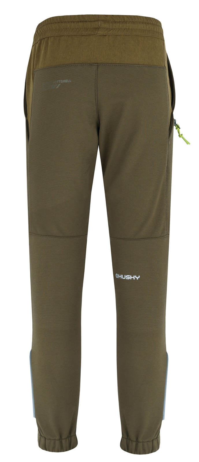 Husky Klassum K 122-128, tm. khaki Dětské softshellové kalhoty