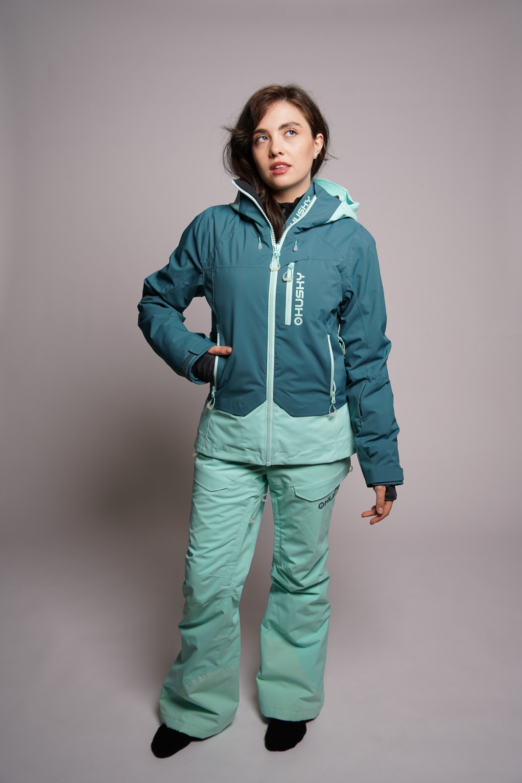 Husky Gambi L L, turquoise/mint Dámská lyžařská bunda