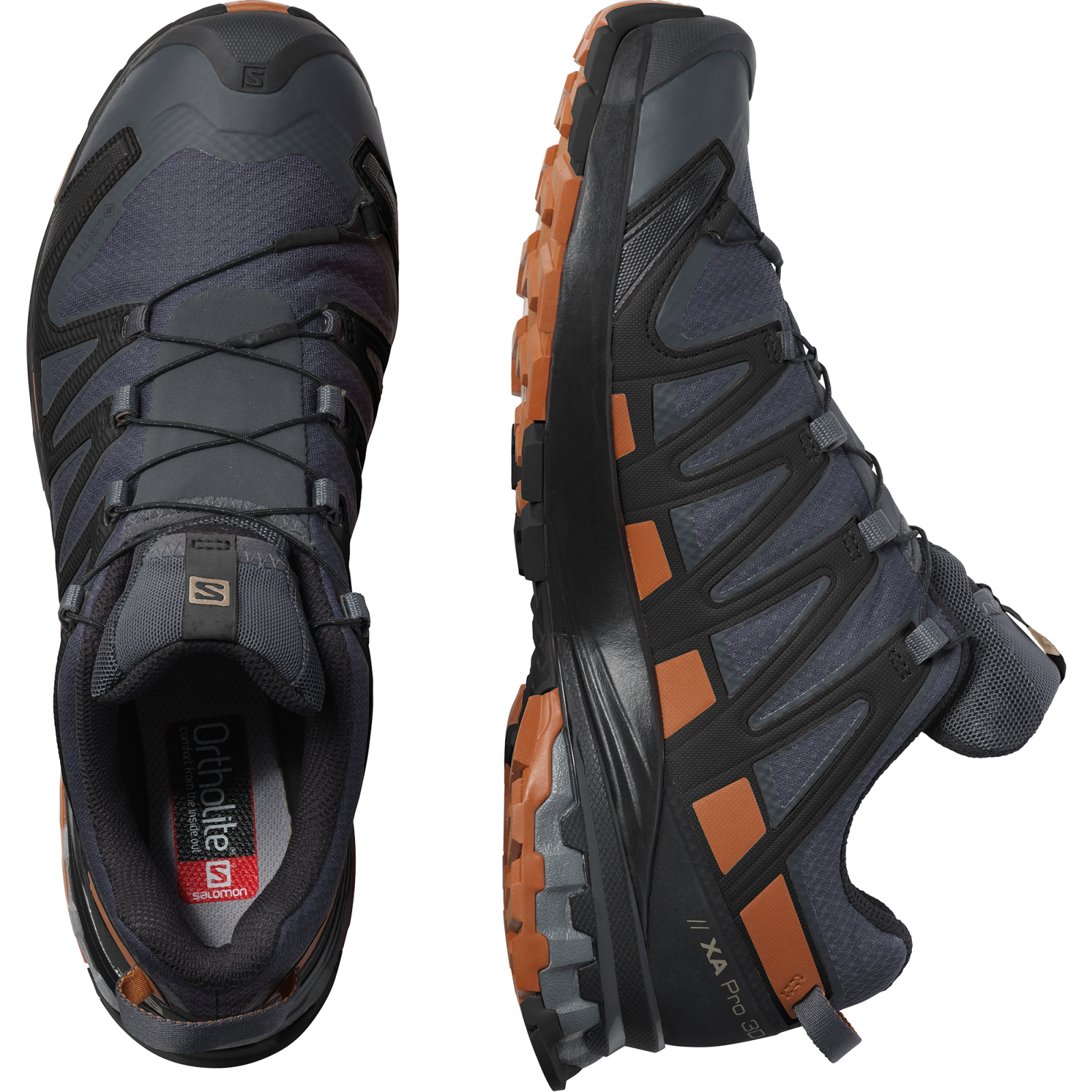 Salomon Xa Pro 3D V8 GTX Wide EU 44, Ebony/Caramel Cafe/Black Pánské boty (obrázek 3)