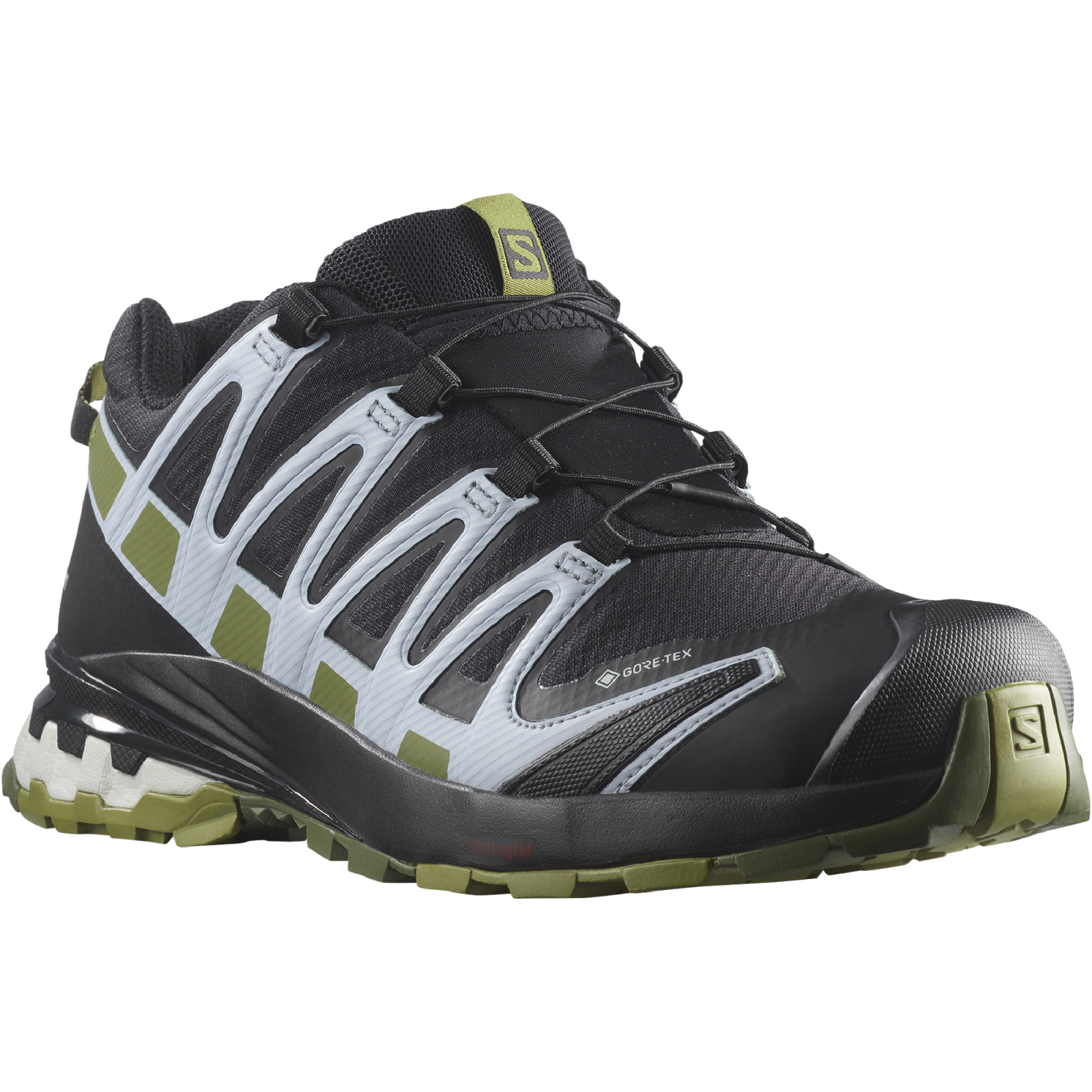 Levně Salomon SALOMON Xa Pro 3D V8 GTX EU 40 ⅔, Black/Green Moss/Zen Blue Dámské trailové boty