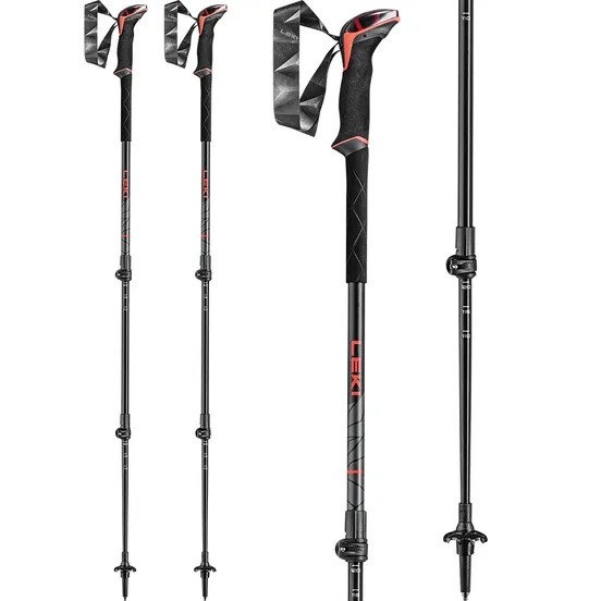 Leki Makalu bright red/black/dark anthracite Trekové hole