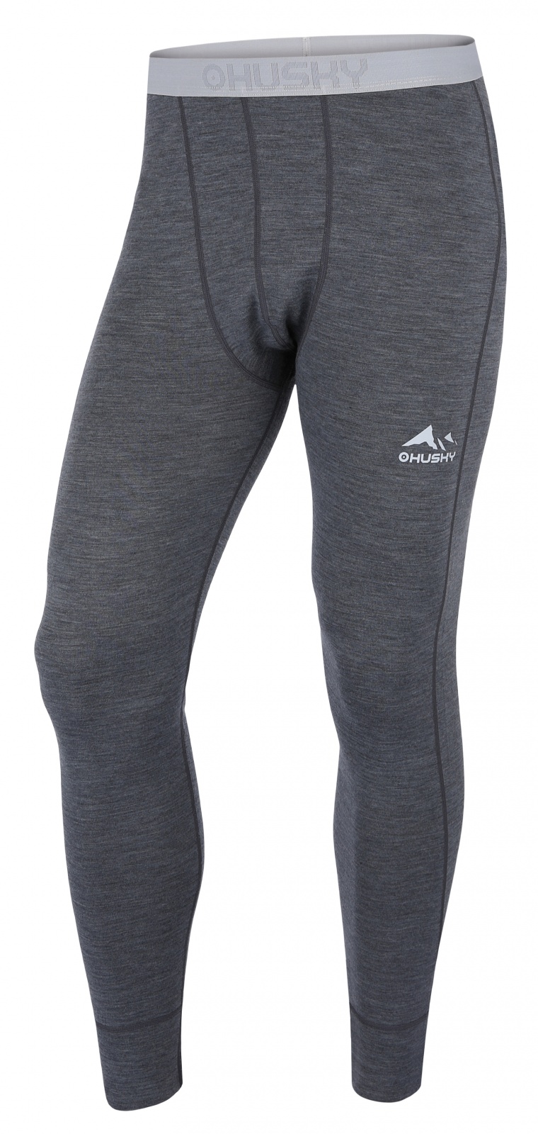 Levně Husky Merea M L, dark grey/light grey Merino termoprádlo kalhoty