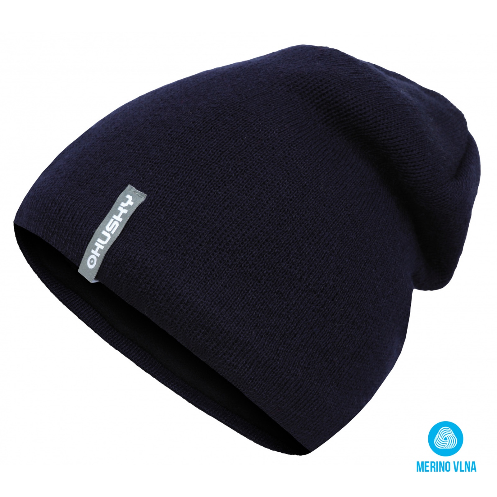 Husky Merhat 3 L-XL, tm. modrá Pánská merino čepice