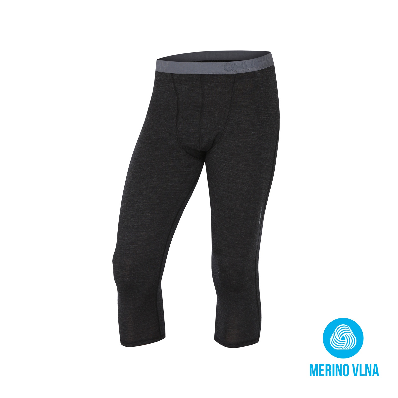Husky Pánské 3/4 kalhoty XL, černá Merino termoprádlo