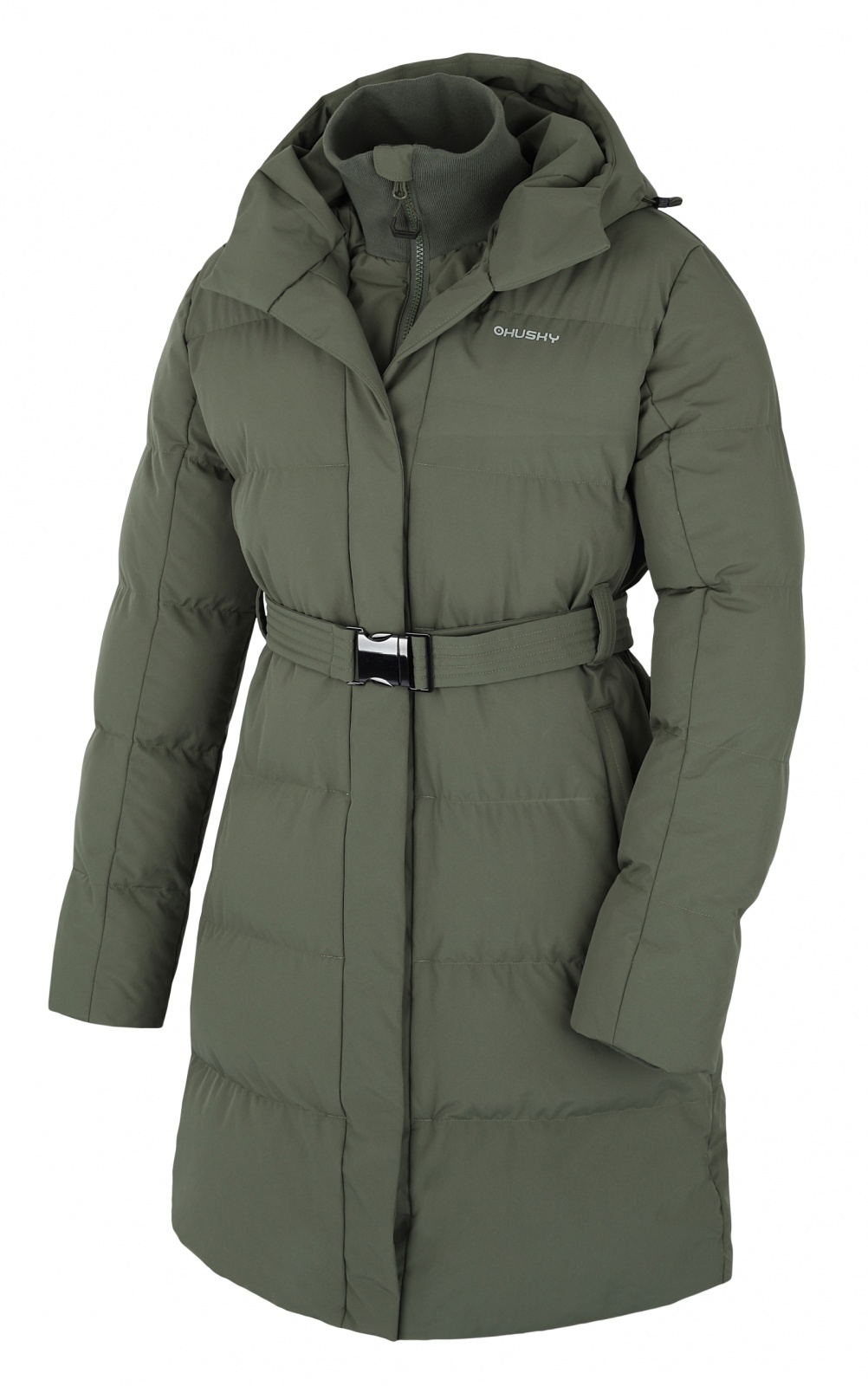 Husky Nerine L L - plus, khaki Dámský hardshellový plněný kabát