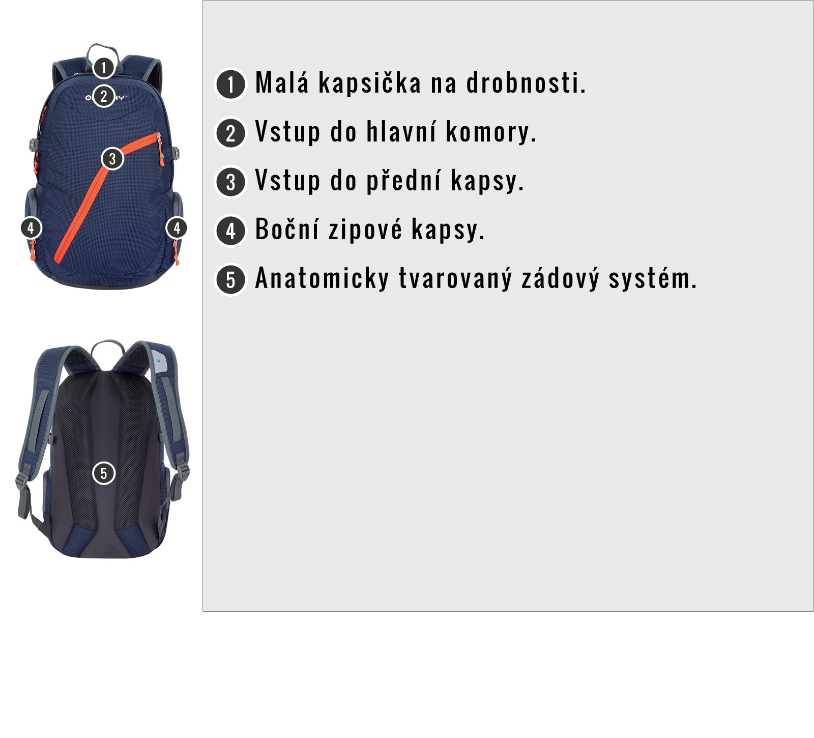 Husky Nexy 22l modrá Batoh Město (obrázek 9)
