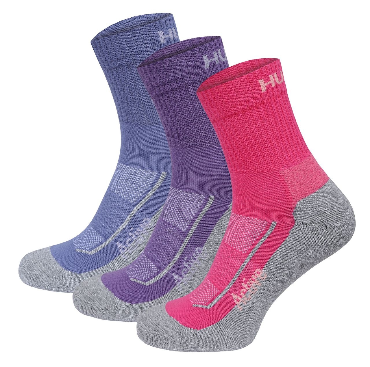 Husky Active 3pack L (41-44), blue/pink/purple Ponožky