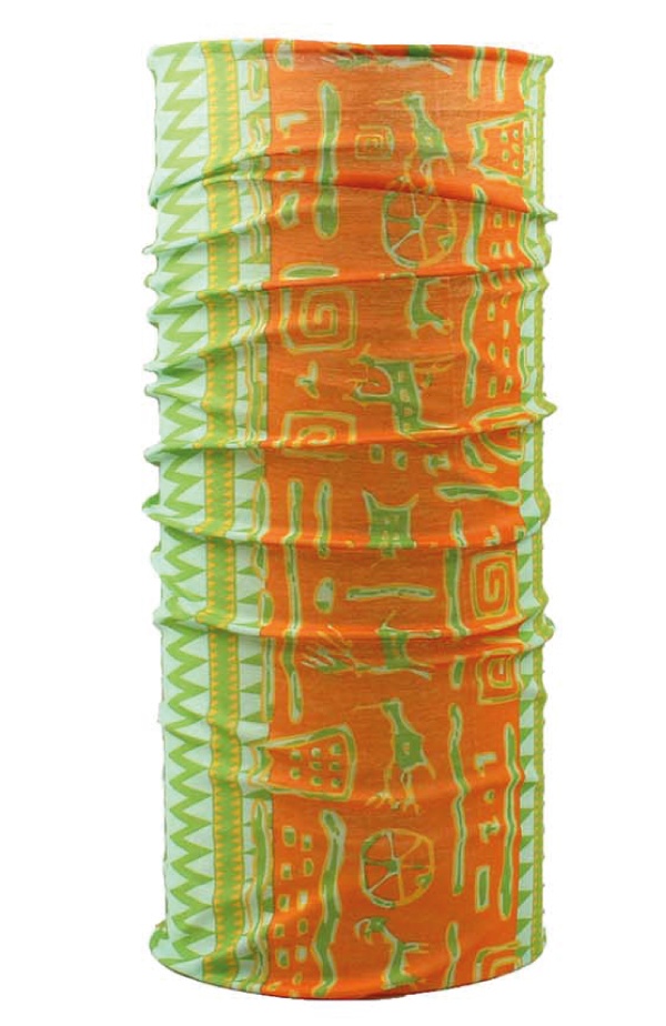 Levně Husky Printemp UNI, oranžovo-zelená multifunkční šátek
