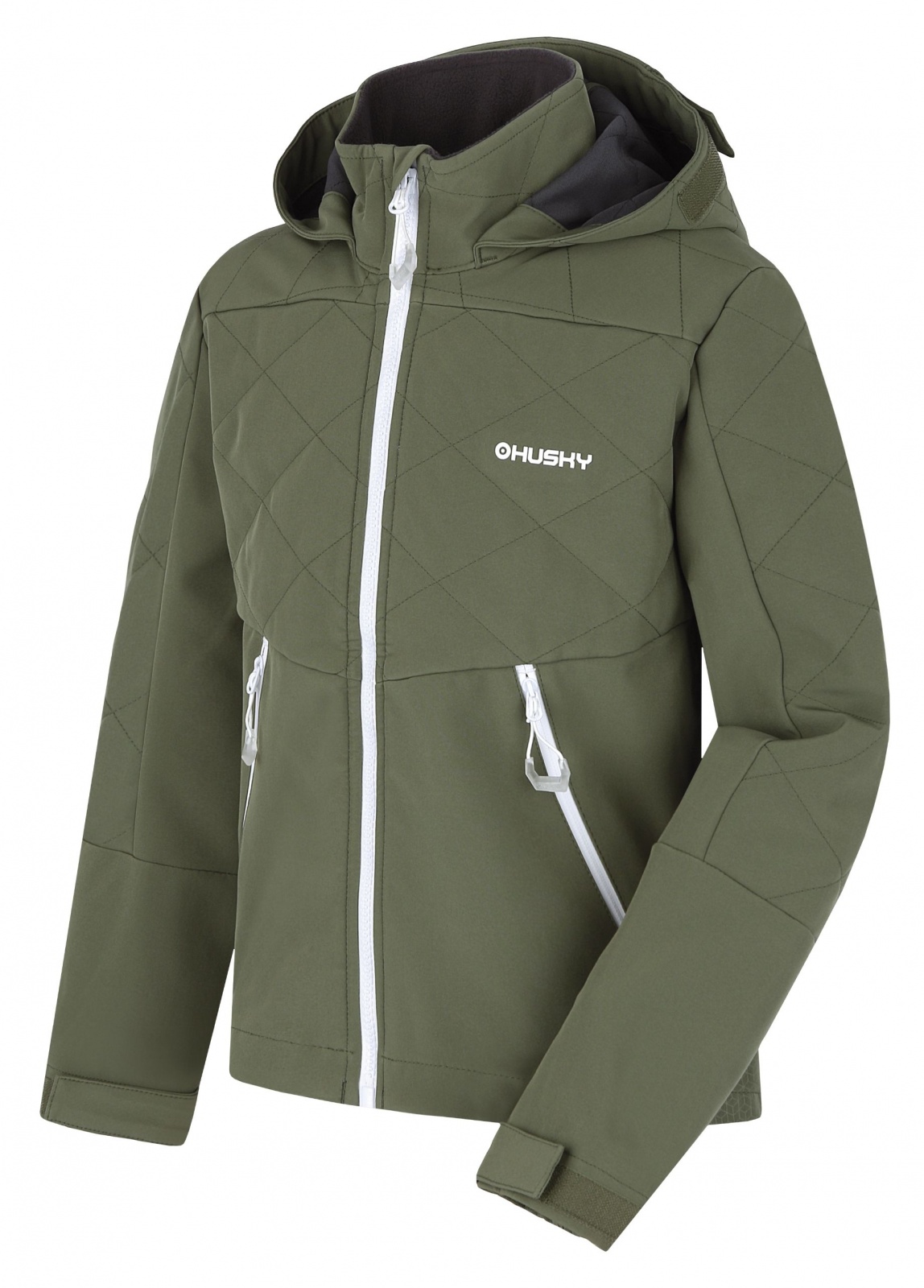 Husky Salex K 164-170, khaki Dětská softshell bunda