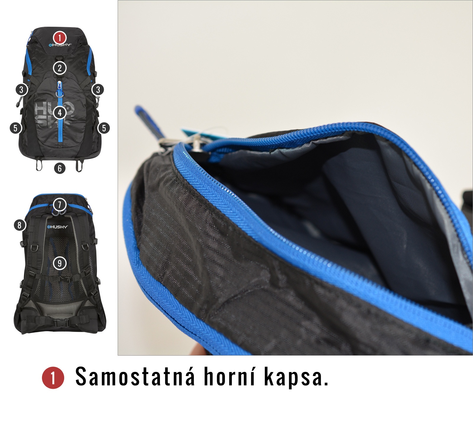 Husky Salmon 30l černá Batoh Turistika (obrázek 11)